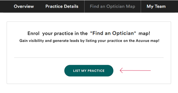 Find An Optician List Your Practice Step 2 Screenshot